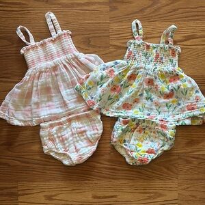 Floral and Plaid Kids Dress Set